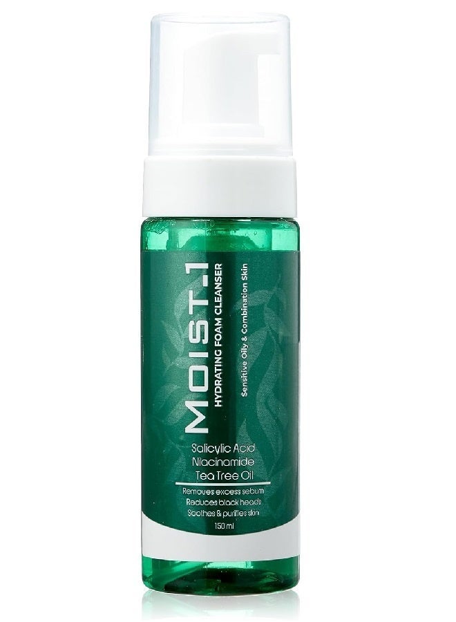 MOIST-1 Hydrating Foam Cleanser Sensitive Oily &Combination Skin Salicylic Acid Niacinamide Tea Tree Oil-150Ml - Image 1